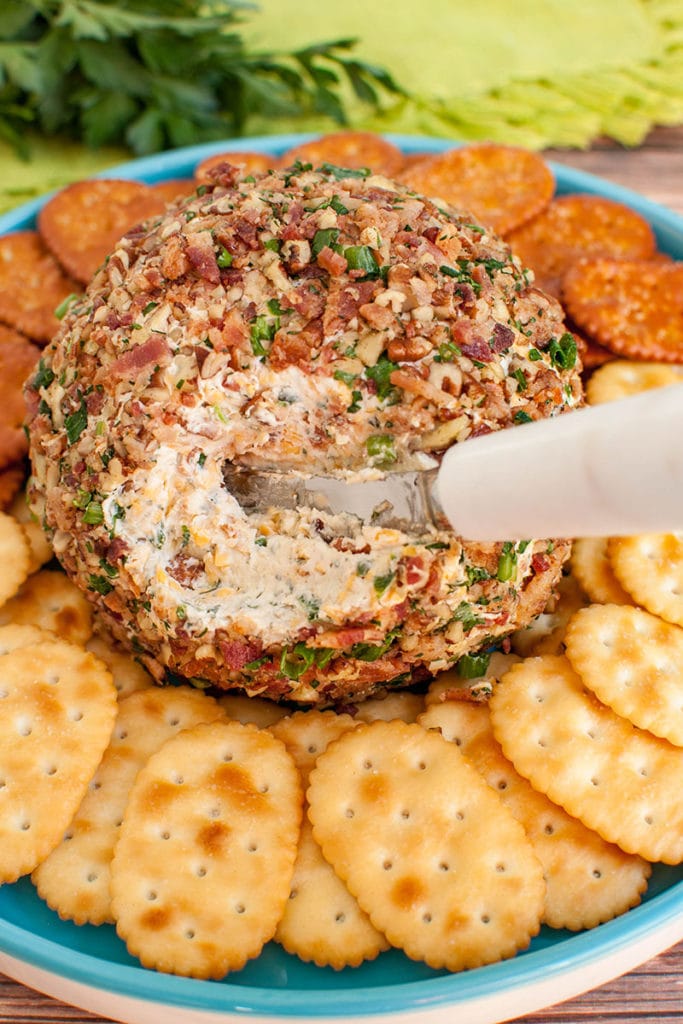 Bacon Ranch Cheese Ball {with cheddar cheese} - Dip Recipe Creations